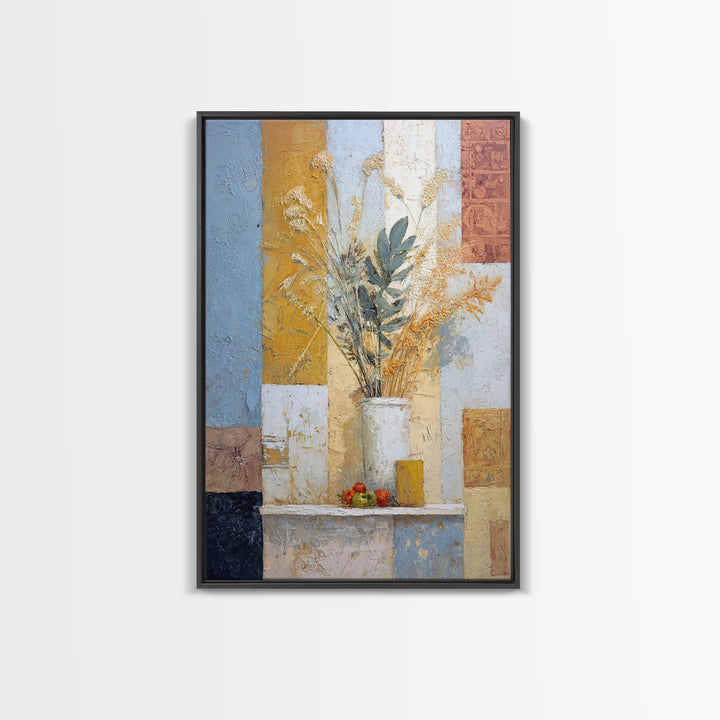 Pasta Herbs and Tomatoes Still Life Framed Canvas Print, Italian Villa Art, Printable Art, Living Room Decor, Fine Art, Villa, IVA-2x3-3