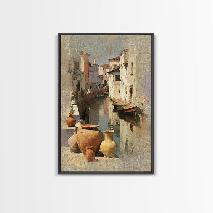 Venetian Canal Reflection Without City Crowd Canvas Print, Italian Villa Art, Digital Download Art, Living Room Decor, Villa, IVA-2x3-52