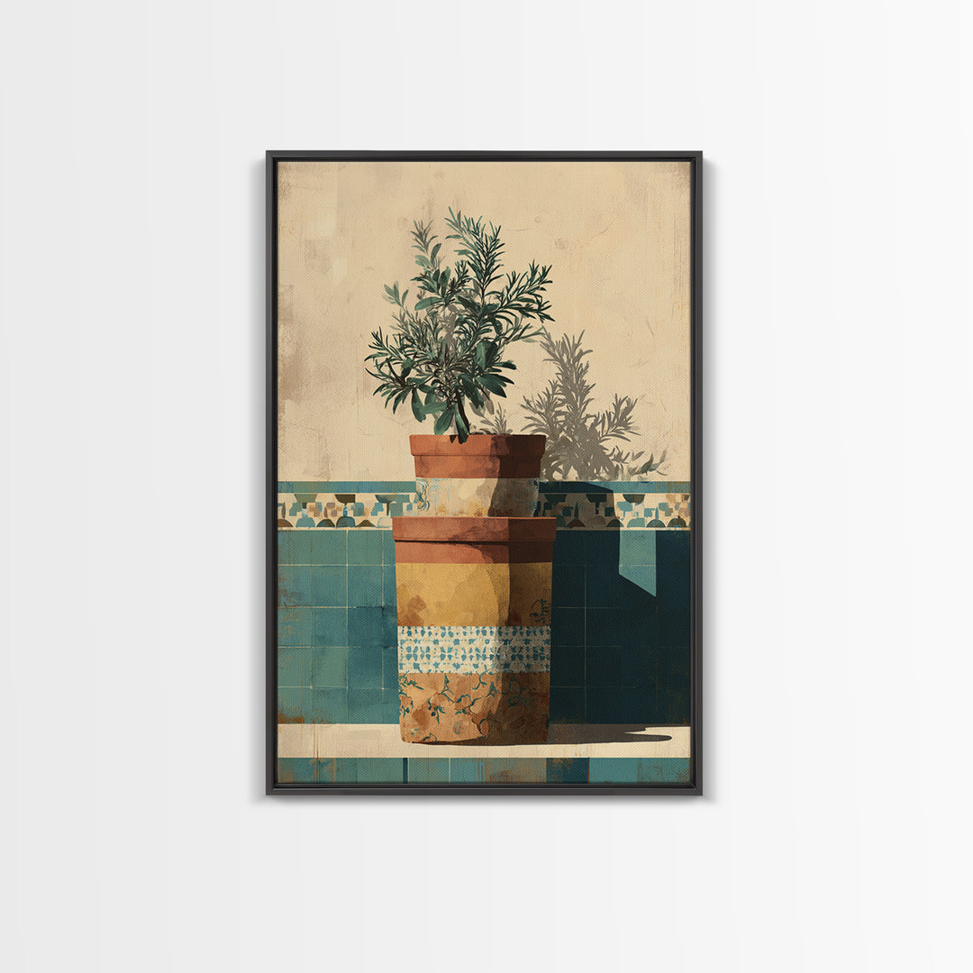 Terra Cotta Pot Canvas Print, Italian Villa Art, Wall Decor, Living Room Decor, Fine Art, Villa, Contemporary Art, IVA-2x3-54