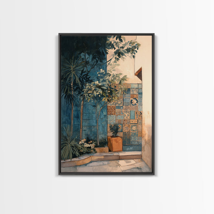 Olive Grove Path Framed Canvas Print, Italian Villa Art, Boho Decor, Living Room Decor, Abstract Art, Villa, Digital Wall Art, IVA-2x3-83