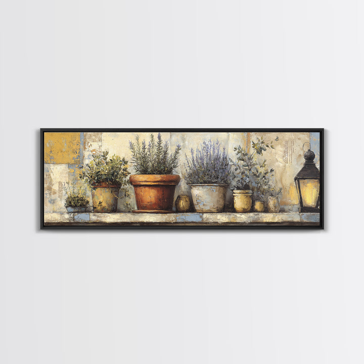 Terra Cotta Pot Canvas Print, Italian Villa Art, Living Room Art, Living Room Decor, Villa, Neutral Decor, Modern Decor, IVA-3x1-14