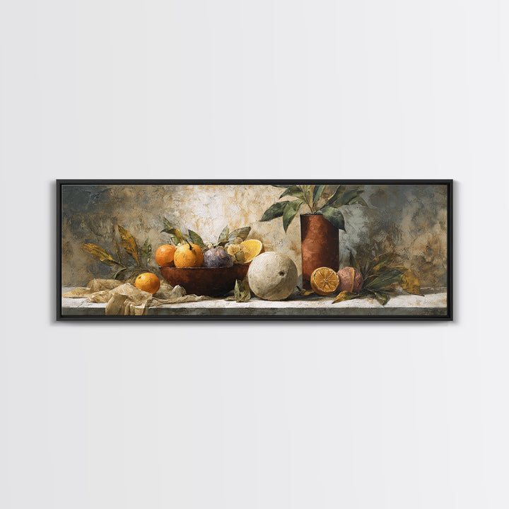 Marble Fruit Still Life Framed Canvas Print, Italian Villa Art, Gallery Wall Set, Living Room Decor, Fine Art, Villa, IVA-3x1-15