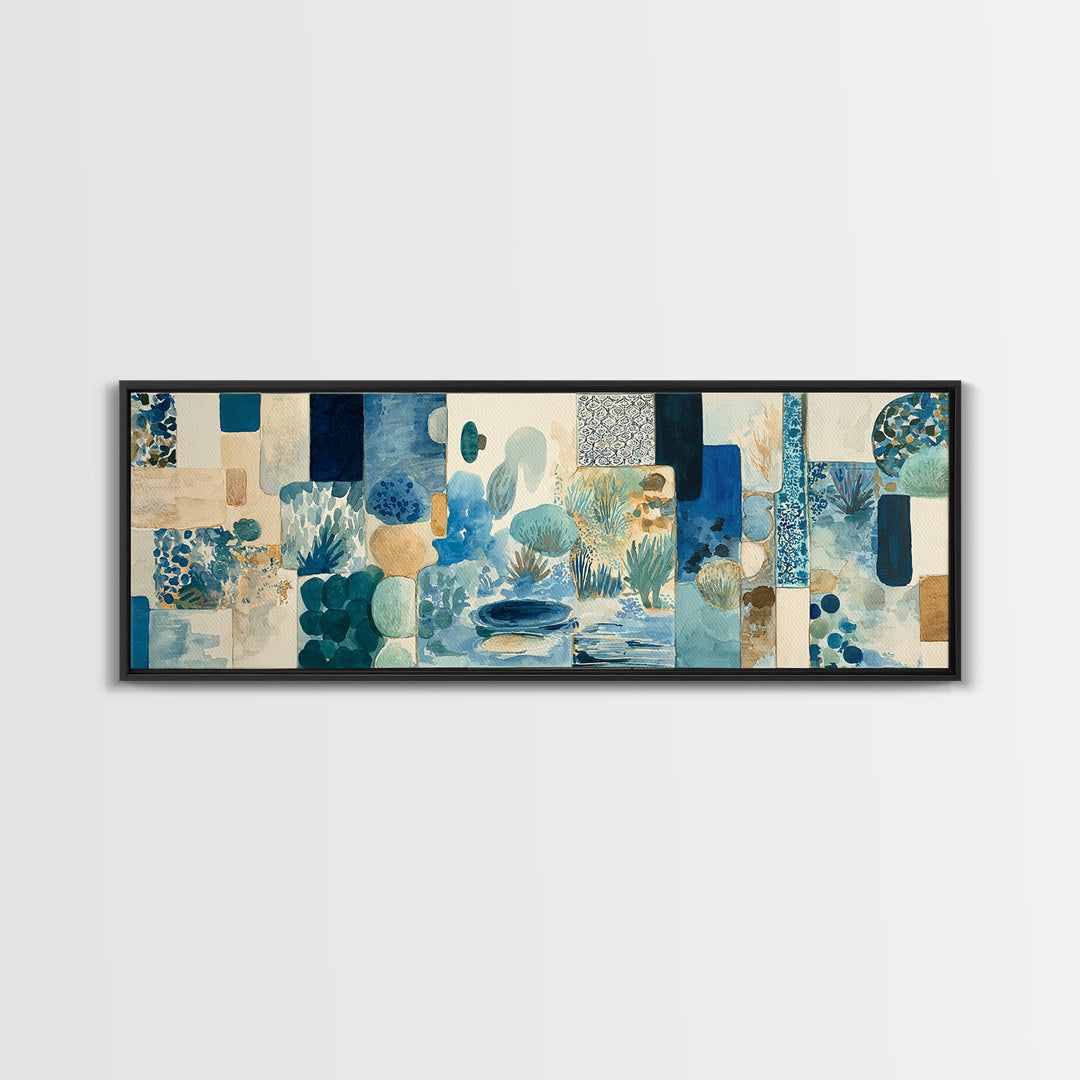 Amalfi Coast Cliffs Canvas Print, Italian Villa Art, Wall Art Prints, Living Room Decor, Oil Painting, Villa, Coastal Decor, IVA-3x1-29