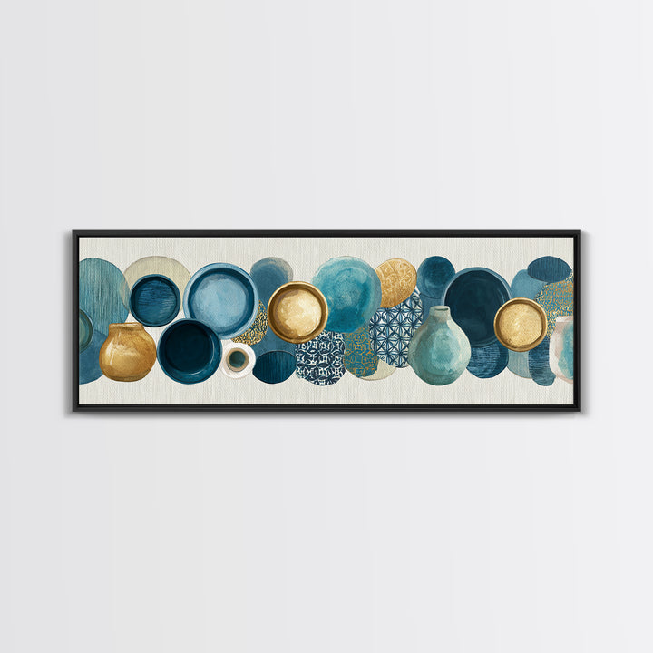 Venetian Canal Reflection Without City Crowd Framed Canvas Print, Italian Villa Art, Neutral Decor, Living Room Decor, Villa, IVA-3x1-60