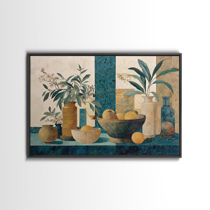 Marble Fruit Still Life Canvas Print, Italian Villa Art, Original Painting, Living Room Decor, Villa, Landscape Painting, IVA-3x2-51