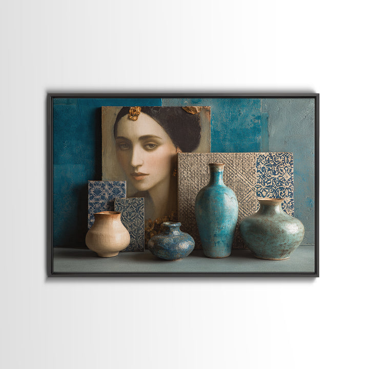Renaissance Inspired Portrait with Modern Softness Canvas Print, Italian Villa Art, Oil Painting, Living Room Decor, Villa, IVA-3x2-70