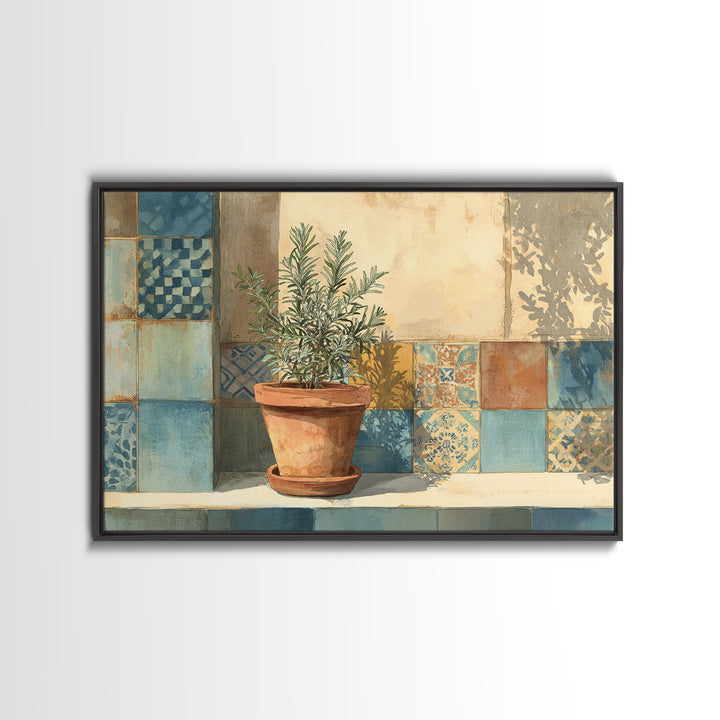 Terra Cotta Pot Canvas Print, Italian Villa Art, Living Room Wall Art, Living Room Decor, Fine Art, Villa, Gallery Wall Set, IVA-3x2-98