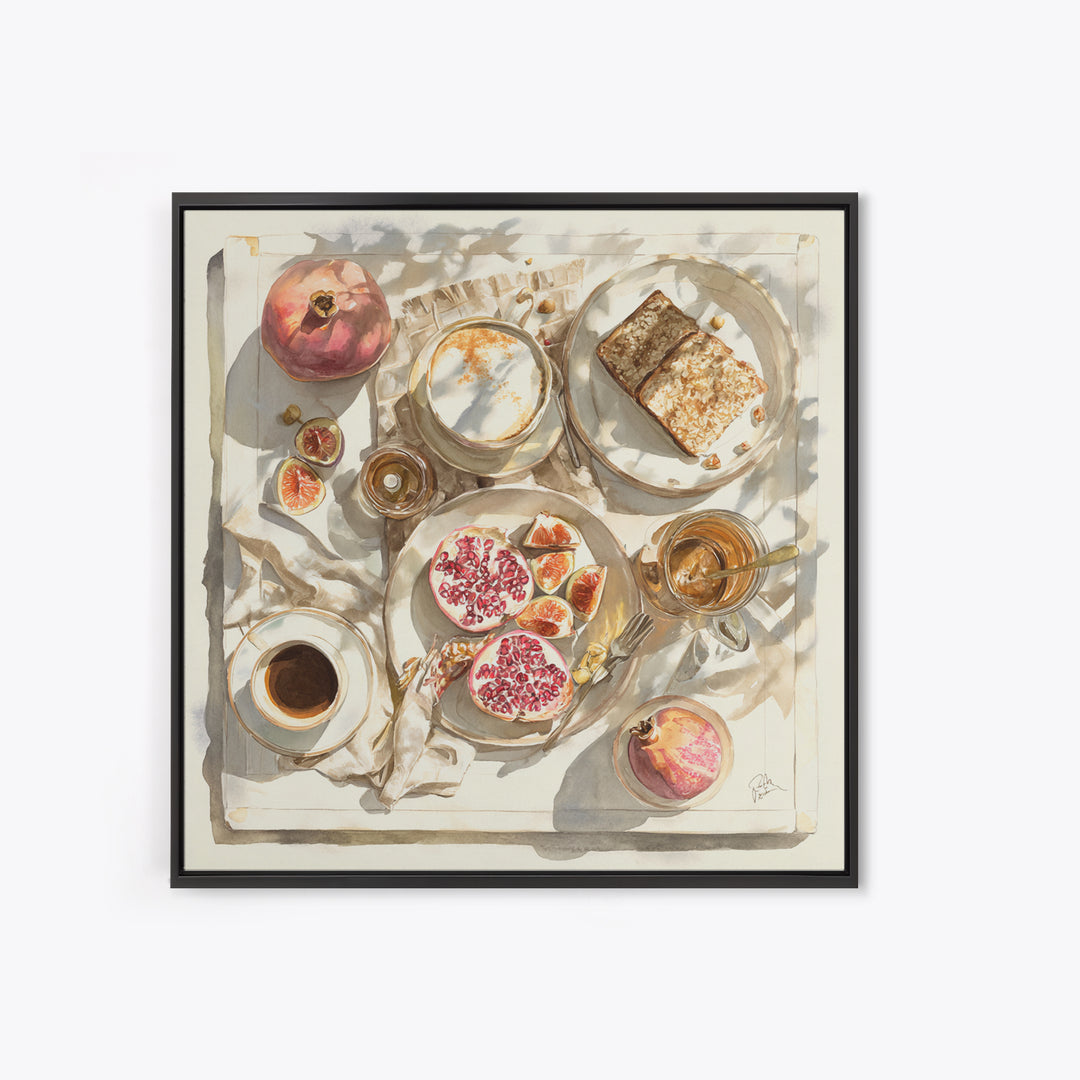 Figs Pomegranates and Linen Composition Canvas Print, Kitchen Art, Kitchen Wall Decor, Kitchen Decor, Fine Art, Kitchen, KIT-1x1-22