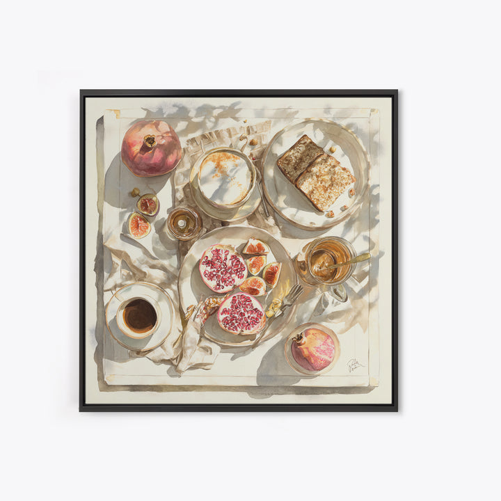 Figs Pomegranates and Linen Composition Canvas Print, Kitchen Art, Kitchen Wall Decor, Kitchen Decor, Fine Art, Kitchen, KIT-1x1-22