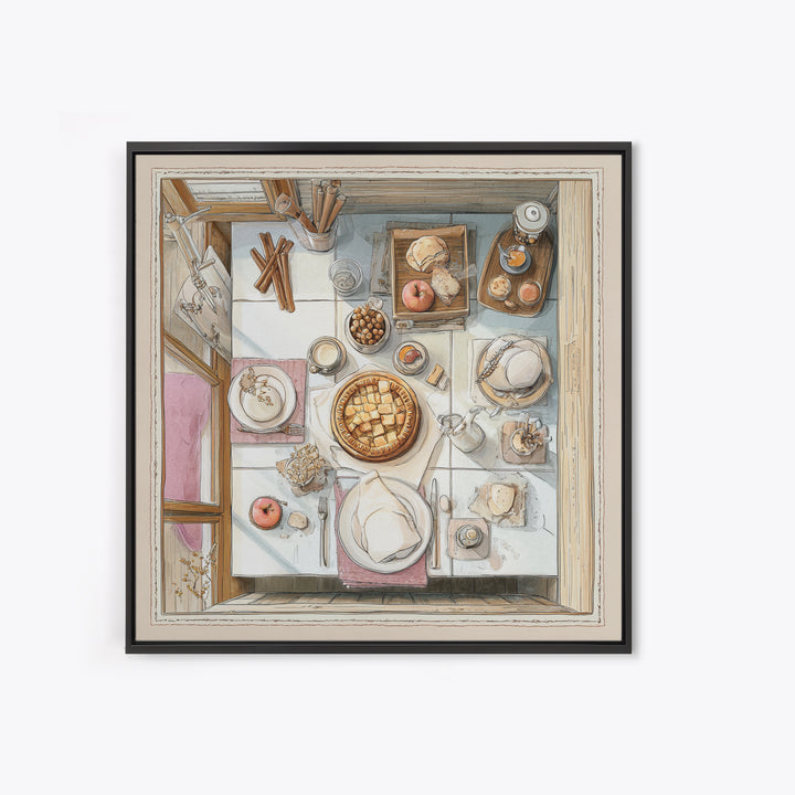 Apple Pie Cooling Framed Canvas Print, Kitchen Art, Gallery Decor, Kitchen Decor, Fine Art, Kitchen, Contemporary Art, KIT-1x1-32