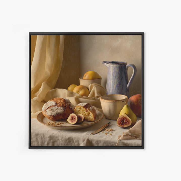Figs Pomegranates and Linen Composition Framed Canvas Print, Kitchen Art, Poster Art, Kitchen Decor, Fine Art, Kitchen, KIT-1x1-46