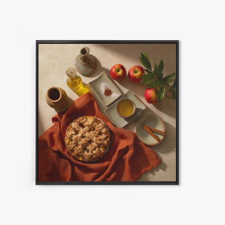 Apple Pie Cooling Framed Canvas Print, Kitchen Art, Digital Art, Kitchen Decor, Fine Art, Kitchen, Minimalist Wall Art, KIT-1x1-8