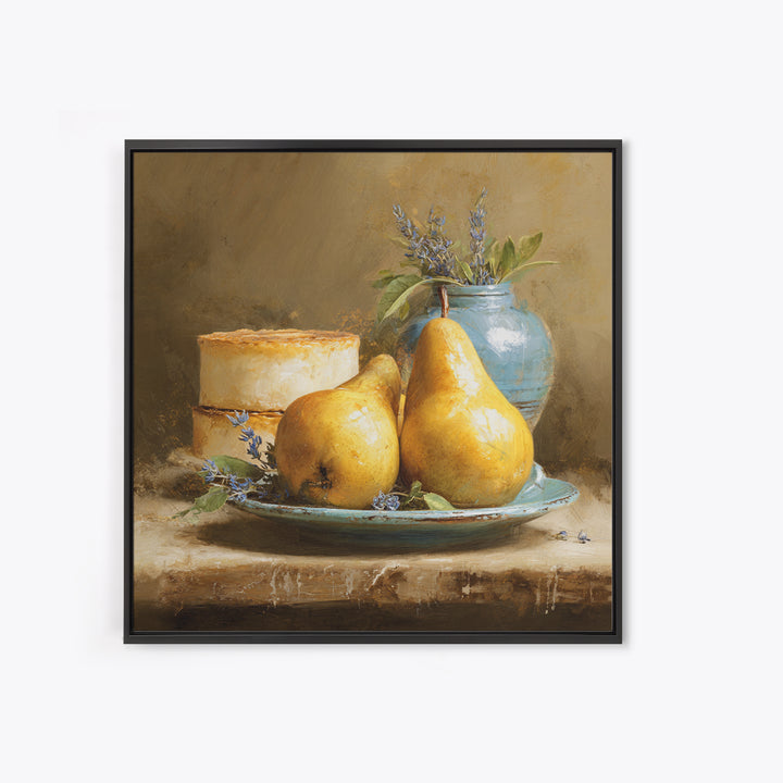 Farmhouse Pears on a Wooden Board Canvas Print, Kitchen Art, Kitchen Art Print, Kitchen Decor, Fine Art, Kitchen, KIT-1x1-9