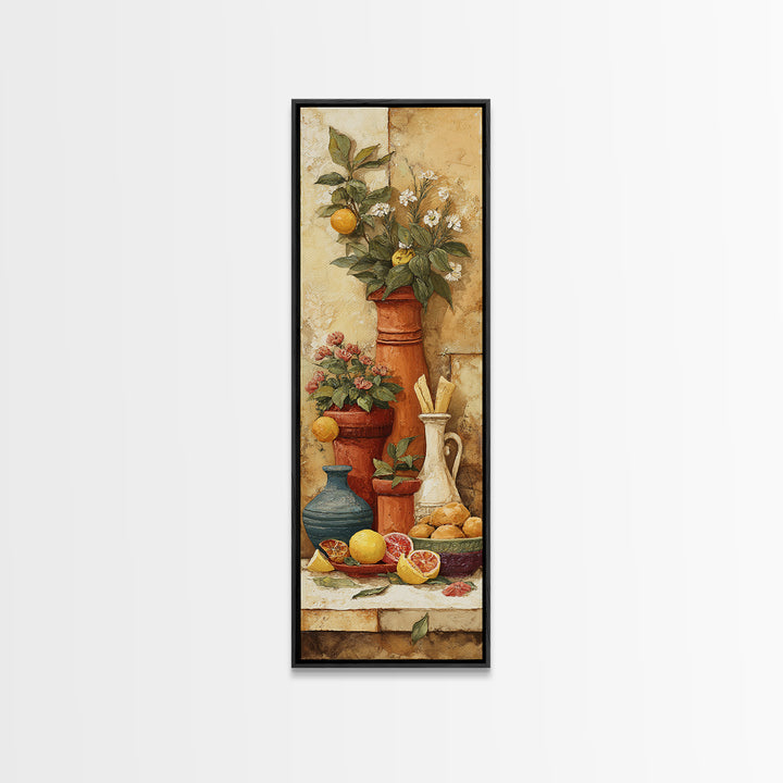 Fresh Herbs in Terracotta Pots Canvas Print, Kitchen Art, Statement Artwork, Kitchen Decor, Fine Art, Kitchen, Wall Decor, KIT-1x3-13