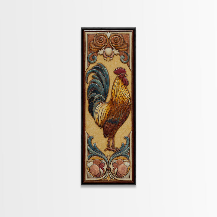 Rooster Portrait for Country Kitchen Charm Canvas Print, Kitchen Art, Room Decor, Kitchen Decor, Fine Art, Kitchen, Digital Art, KIT-1x3-28