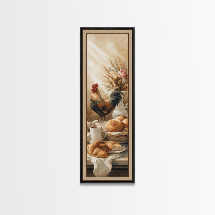 Rooster Portrait for Country Kitchen Charm Framed Canvas Print, Kitchen Art, Kitchen Wall Art, Kitchen Decor, Fine Art, Kitchen, KIT-1x3-76