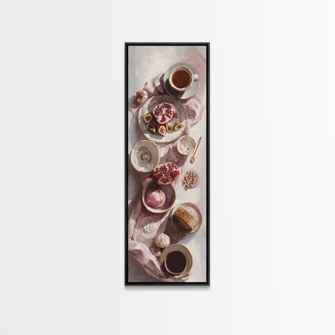 Figs Pomegranates and Linen Composition Canvas Print, Kitchen Art, Gallery Decor, Kitchen Decor, Fine Art, Kitchen, KIT-1x3-82
