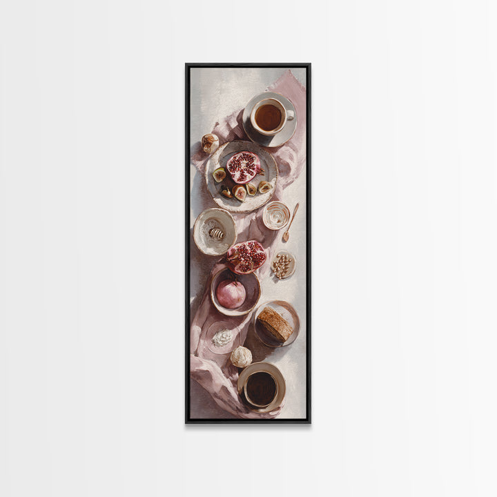 Figs Pomegranates and Linen Composition Canvas Print, Kitchen Art, Gallery Decor, Kitchen Decor, Fine Art, Kitchen, KIT-1x3-82