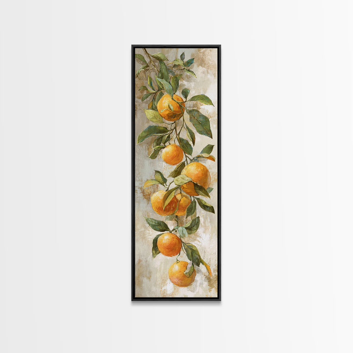 Orange Citrus Botanical Branch Canvas Print, Kitchen Art, Kitchen Print, Kitchen Decor, Oil Painting, Kitchen, Art Print, KIT-1x3-95