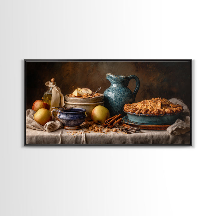 Apple Pie Cooling Framed Canvas Print, Kitchen Art, Coffee Art, Kitchen Decor, Kitchen, Fine Art Print, Statement Artwork, KIT-2x1-100