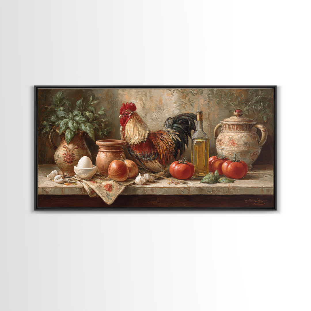 Rooster Portrait for Country Kitchen Charm Canvas Print, Kitchen Art, Wall Art, Kitchen Decor, Kitchen, Kitchen Wall Art, KIT-2x1-36