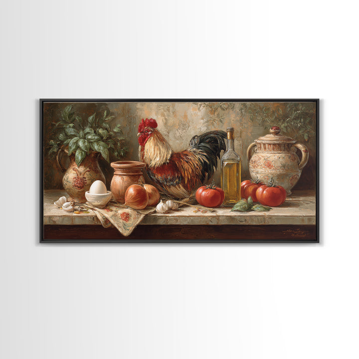 Rooster Portrait for Country Kitchen Charm Canvas Print, Kitchen Art, Wall Art, Kitchen Decor, Kitchen, Kitchen Wall Art, KIT-2x1-36