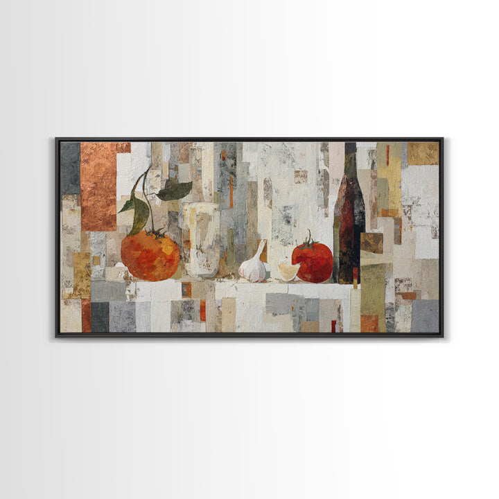 Fresh Bread with Butter and Honey Framed Canvas Print, Kitchen Art, Home Decor, Kitchen Decor, Fine Art, Kitchen, Digital Print, KIT-2x1-86