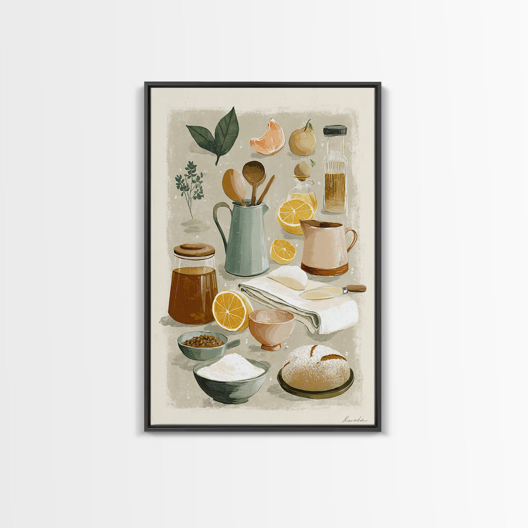 Kitchen Utensil Silhouettes Canvas Print, Kitchen Art, Home Decor, Kitchen Decor, Abstract Art, Kitchen, Digital Print, KIT-2x3-29