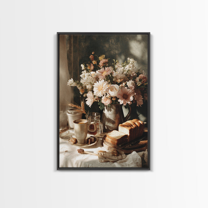 Floral Bouquet in a Kitchen Pitcher Canvas Print, Kitchen Art, Kitchen Print, Kitchen Decor, Fine Art, Kitchen, Art Print, KIT-2x3-32