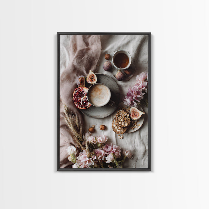 Figs Pomegranates and Linen Composition Canvas Print, Kitchen Art, Minimalist Decor, Kitchen Decor, Abstract Art, Kitchen, KIT-2x3-54