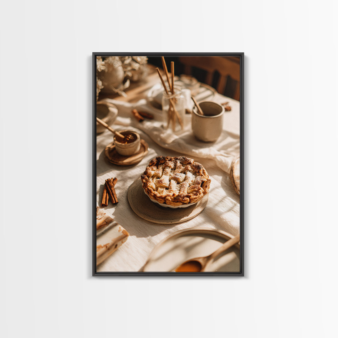 Apple Pie Cooling Framed Canvas Print, Kitchen Art, Room Decor, Kitchen Decor, Fine Art, Kitchen, Digital Art, KIT-2x3-64