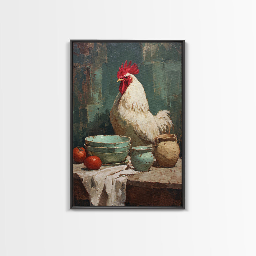 Rooster Portrait for Country Kitchen Charm Canvas Print, Kitchen Art, Printable Wall Art, Kitchen Decor, Fine Art, Kitchen, KIT-2x3-96