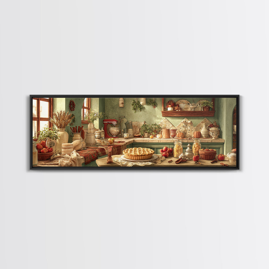Apple Pie Cooling Canvas Print, Kitchen Art, Coffee Wall Art, Kitchen Decor, Fine Art, Kitchen, Room Decor, Textured Painting, KIT-3x1-24