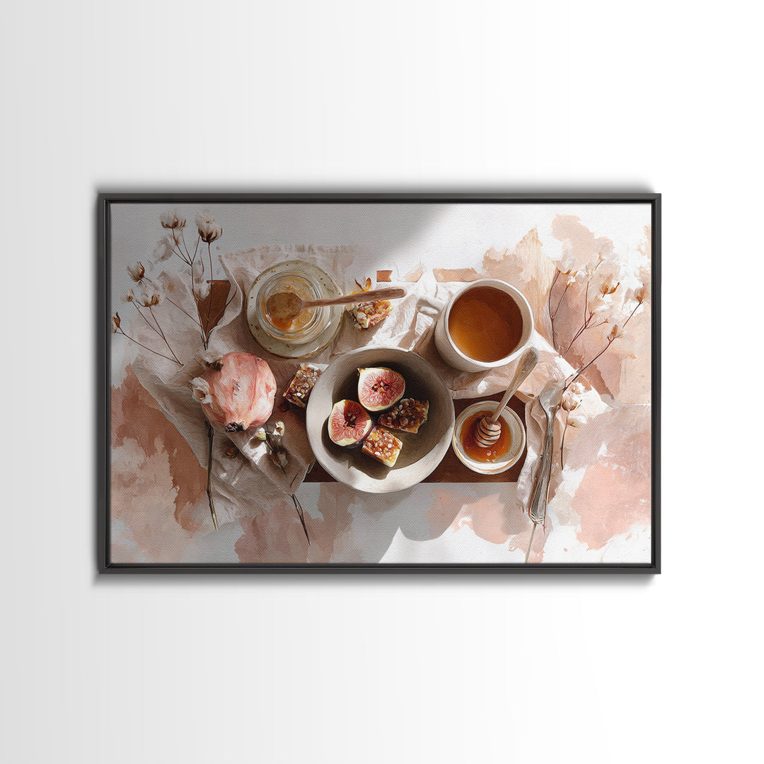 Figs Pomegranates and Linen Composition Canvas Print, Kitchen Art, Coffee Art, Kitchen Decor, Fine Art, Kitchen, Fine Art Print, KIT-3x2-98