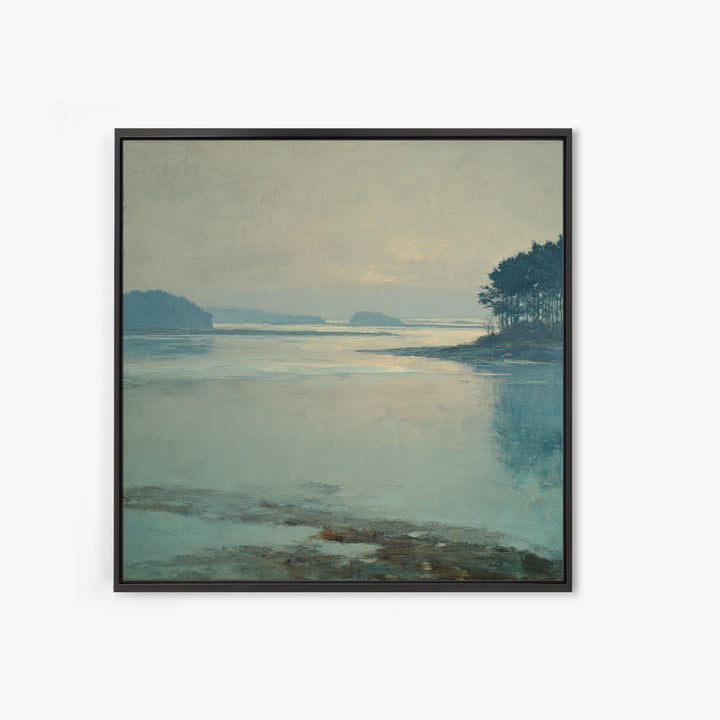 Fjord Landscape with Icy Blue Water Canvas Print, Landscape Art, Digital Print, Living Room Decor, Fine Art, Horizon, LAN-1x1-15