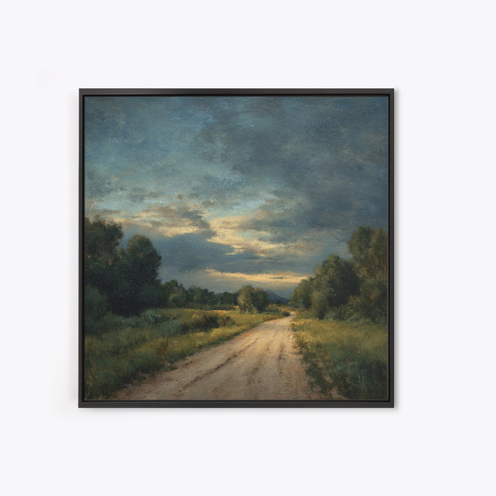Old Country Road Canvas Print, Landscape Art, Art Prints, Living Room Decor, Horizon, Abstract Wall Art, Boho Wall Art, LAN-1x1-20