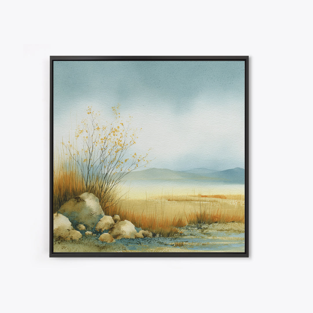 Desert Dunes under Pale Moon Canvas Print, Landscape Art, Boho Wall Art, Living Room Decor, Fine Art, Horizon, Neutral Decor, LAN-1x1-35