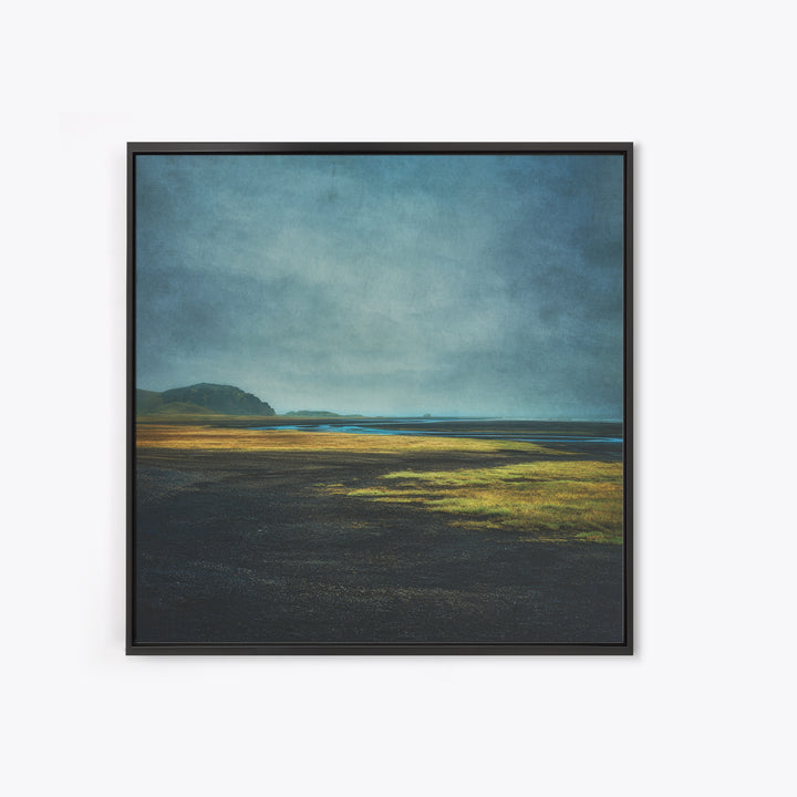 Volcanic Black Beach Framed Canvas Print, Landscape Art, Gallery Decor, Living Room Decor, Fine Art, Horizon, Wall Art, LAN-1x1-38
