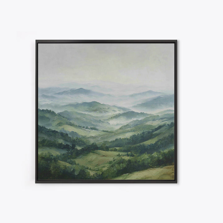 Rolling Green Hills Framed Canvas Print, Landscape Art, Wall Art Print, Living Room Decor, Fine Art, Horizon, Boho Decor, LAN-1x1-6