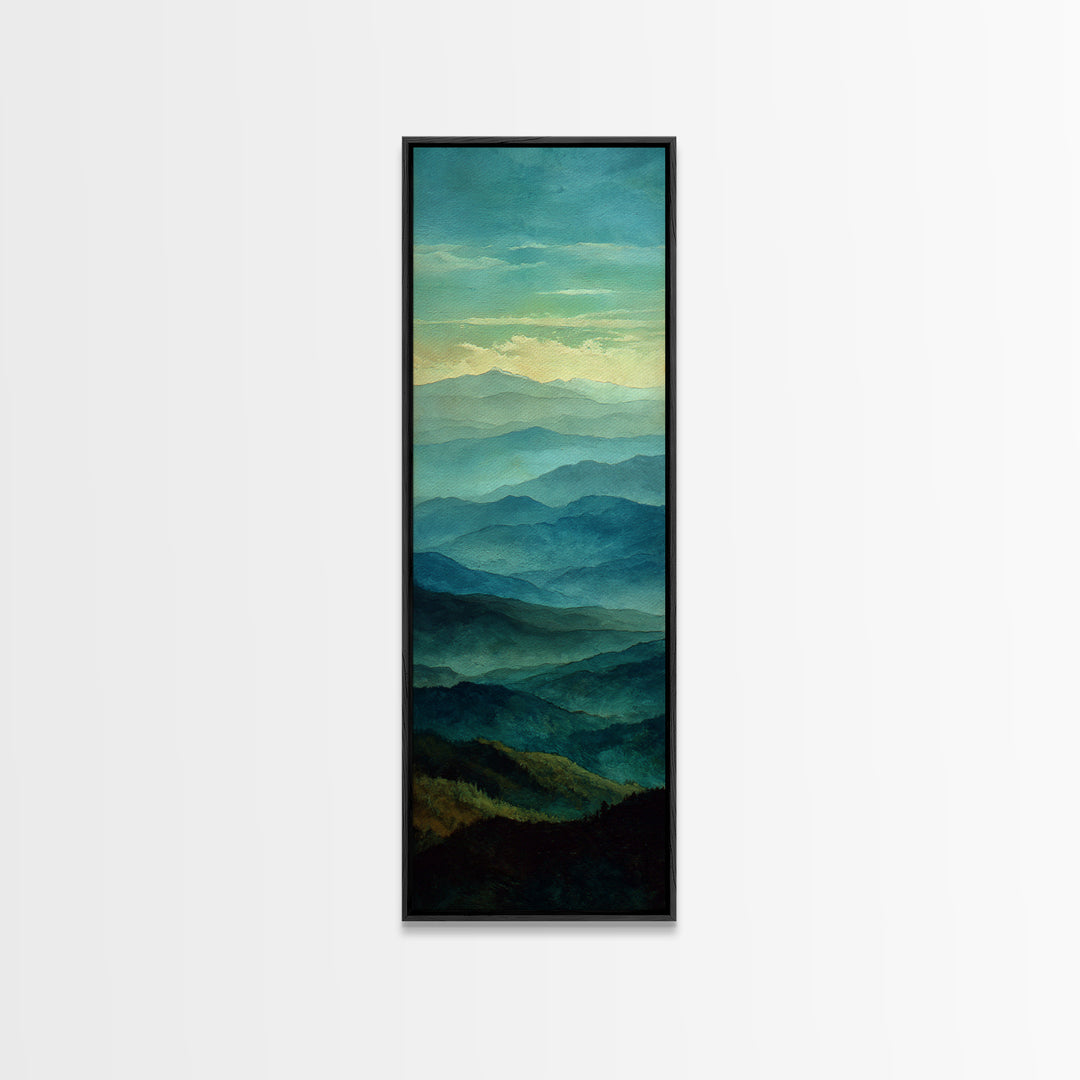 Rolling Green Hills Canvas Print, Landscape Art, Neutral Decor, Living Room Decor, Oil Painting, Horizon, Home Decor, LAN-1x3-18