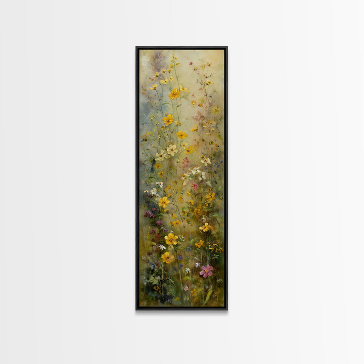 Misty Mountain Valley at Sunrise Canvas Print, Landscape Art, Minimalist Decor, Living Room Decor, Oil Painting, Horizon, LAN-1x3-37
