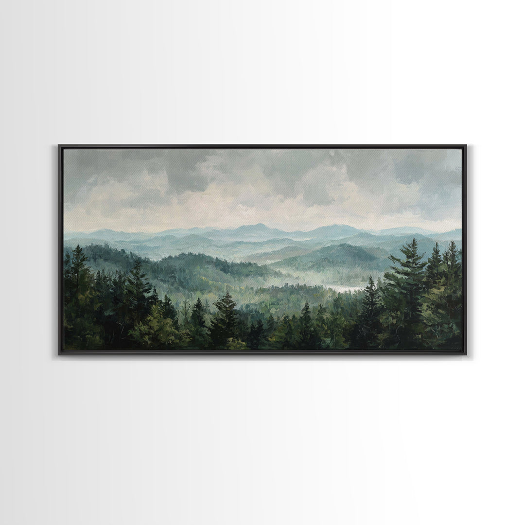 Old Country Road Framed Canvas Print, Landscape Art, Wall Decor, Living Room Decor, Fine Art, Horizon, Digital Print, LAN-2x1-40
