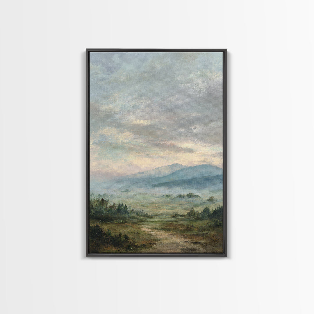 Old Country Road Framed Canvas Print, Landscape Art, Art Prints, Living Room Decor, Fine Art, Horizon, Abstract Wall Art, LAN-2x3-100