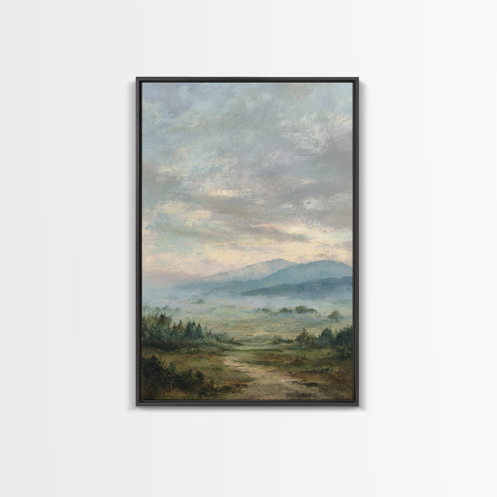 Old Country Road Framed Canvas Print, Landscape Art, Art Prints, Living Room Decor, Fine Art, Horizon, Abstract Wall Art, LAN-2x3-100