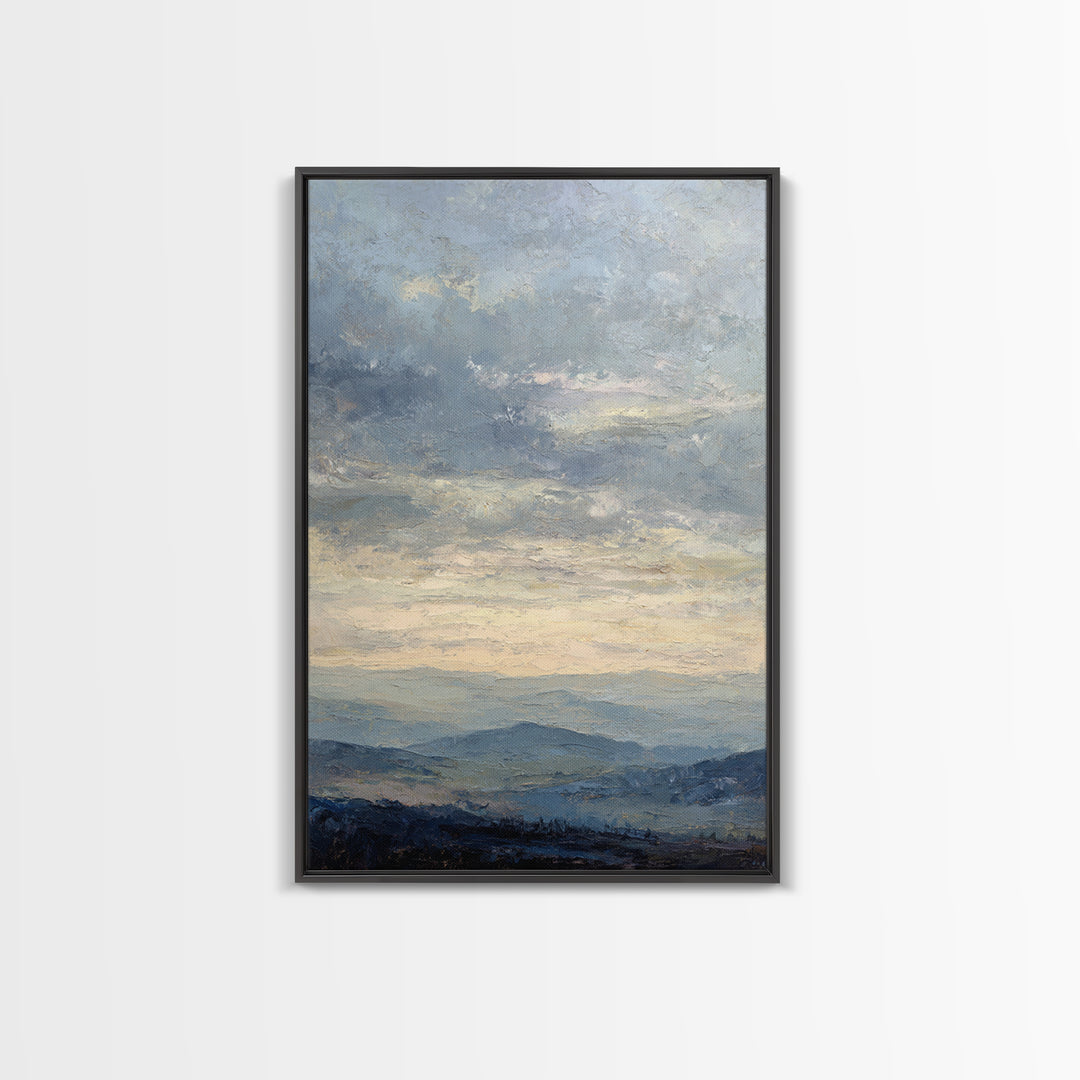 Storm Clouds over an Open Prairie Canvas Print, Landscape Art, Original Painting, Living Room Decor, Fine Art, Horizon, LAN-2x3-35