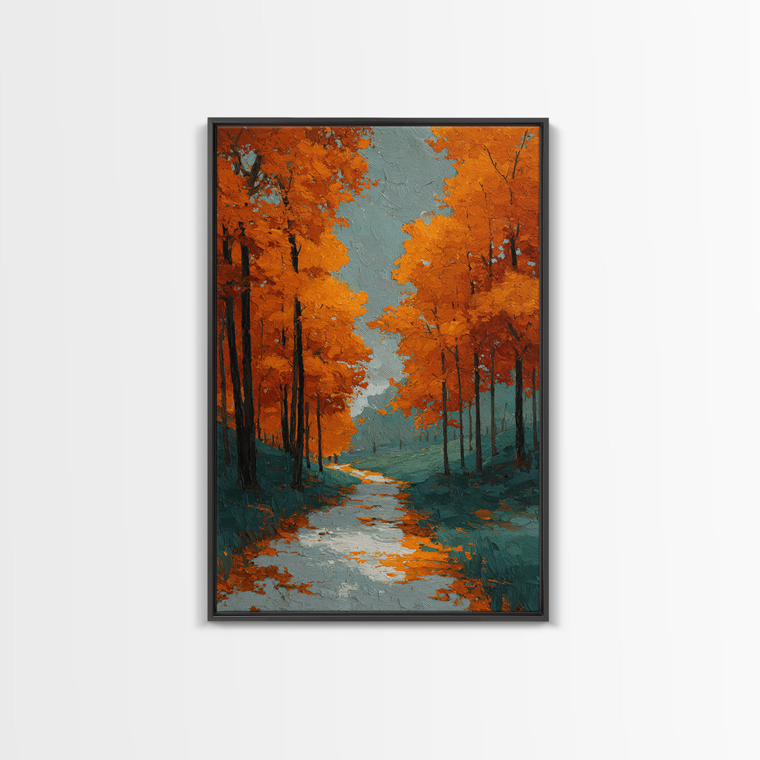 Autumn Forest Path Canvas Print, Landscape Art, Living Room Decor, Oil Painting, Horizon, Modern Art, Gallery Decor, LAN-2x3-65