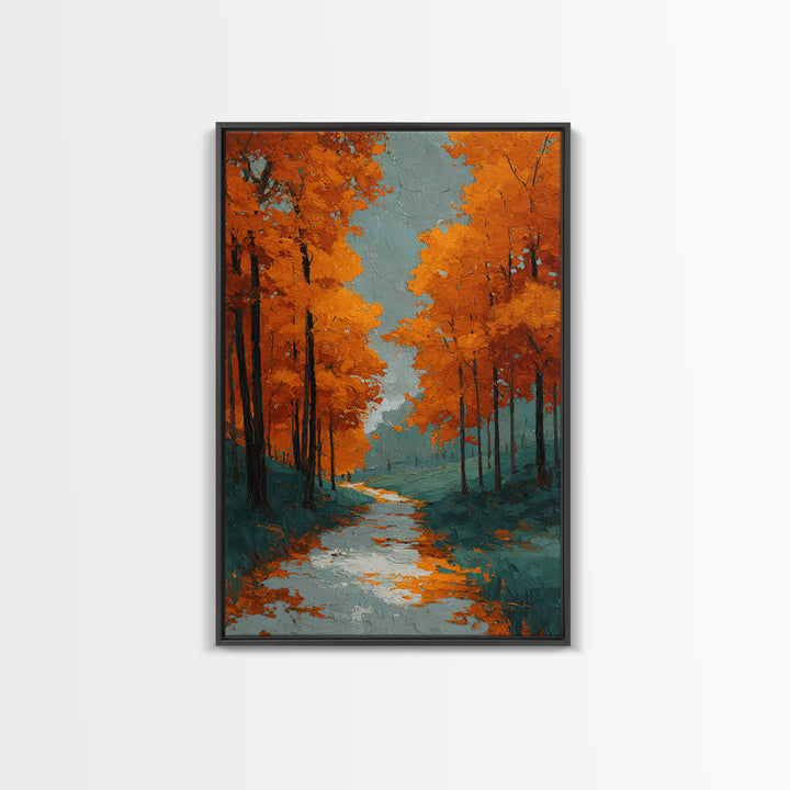 Autumn Forest Path Canvas Print, Landscape Art, Living Room Decor, Oil Painting, Horizon, Modern Art, Gallery Decor, LAN-2x3-65