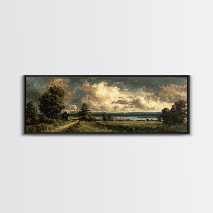 Old Country Road Canvas Print, Landscape Art, Gallery Decor, Living Room Decor, Fine Art, Horizon, Wall Art, Home Decor, LAN-3x1-36