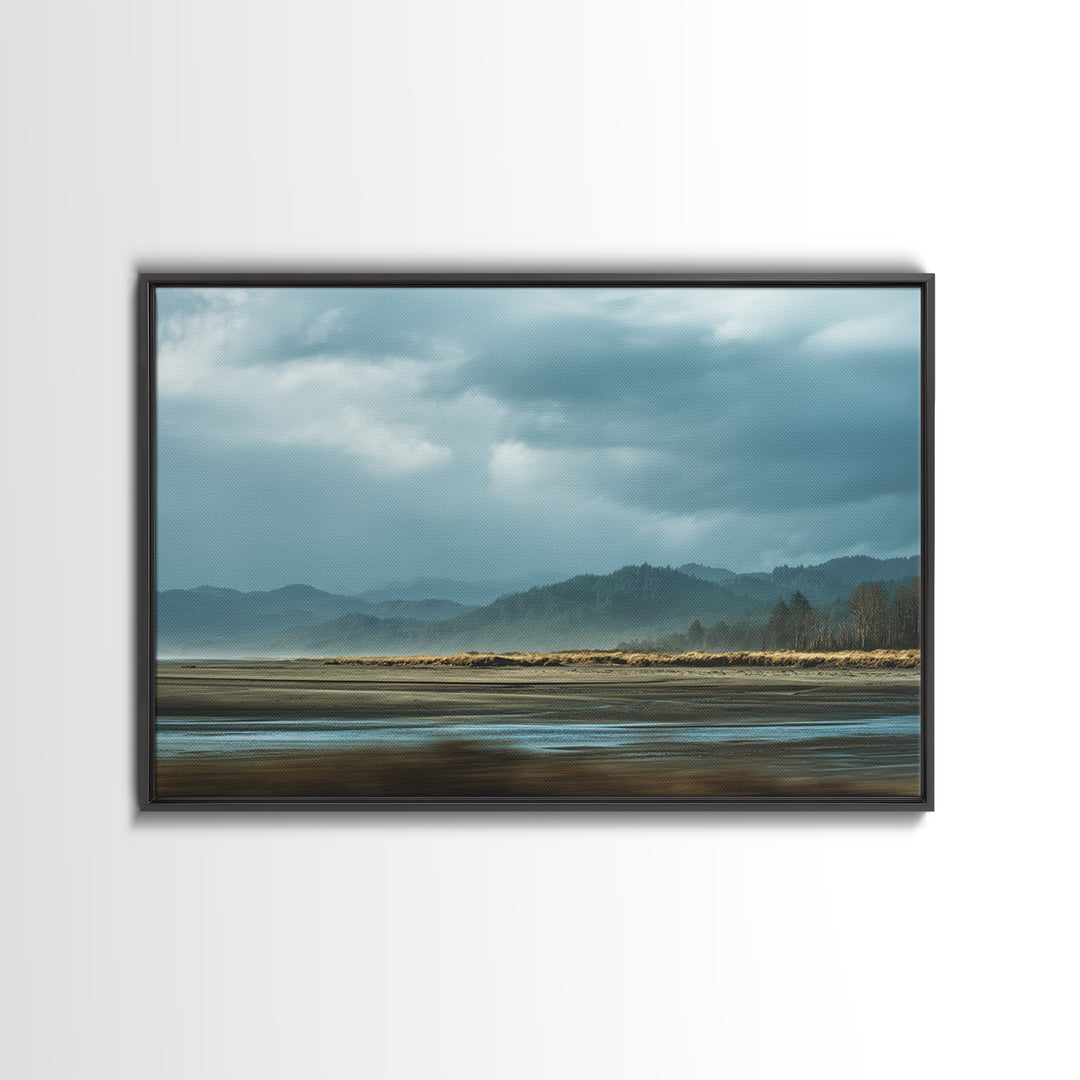 Volcanic Black Beach Canvas Print, Landscape Art, Boho Wall Art, Living Room Decor, Fine Art, Horizon, Neutral Decor, LAN-3x2-42
