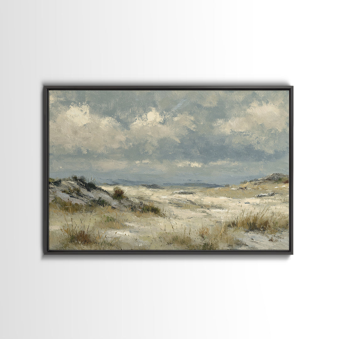 Storm Clouds over an Open Prairie Framed Canvas Print, Landscape Art, Original Art, Living Room Decor, Fine Art, Horizon, LAN-3x2-7